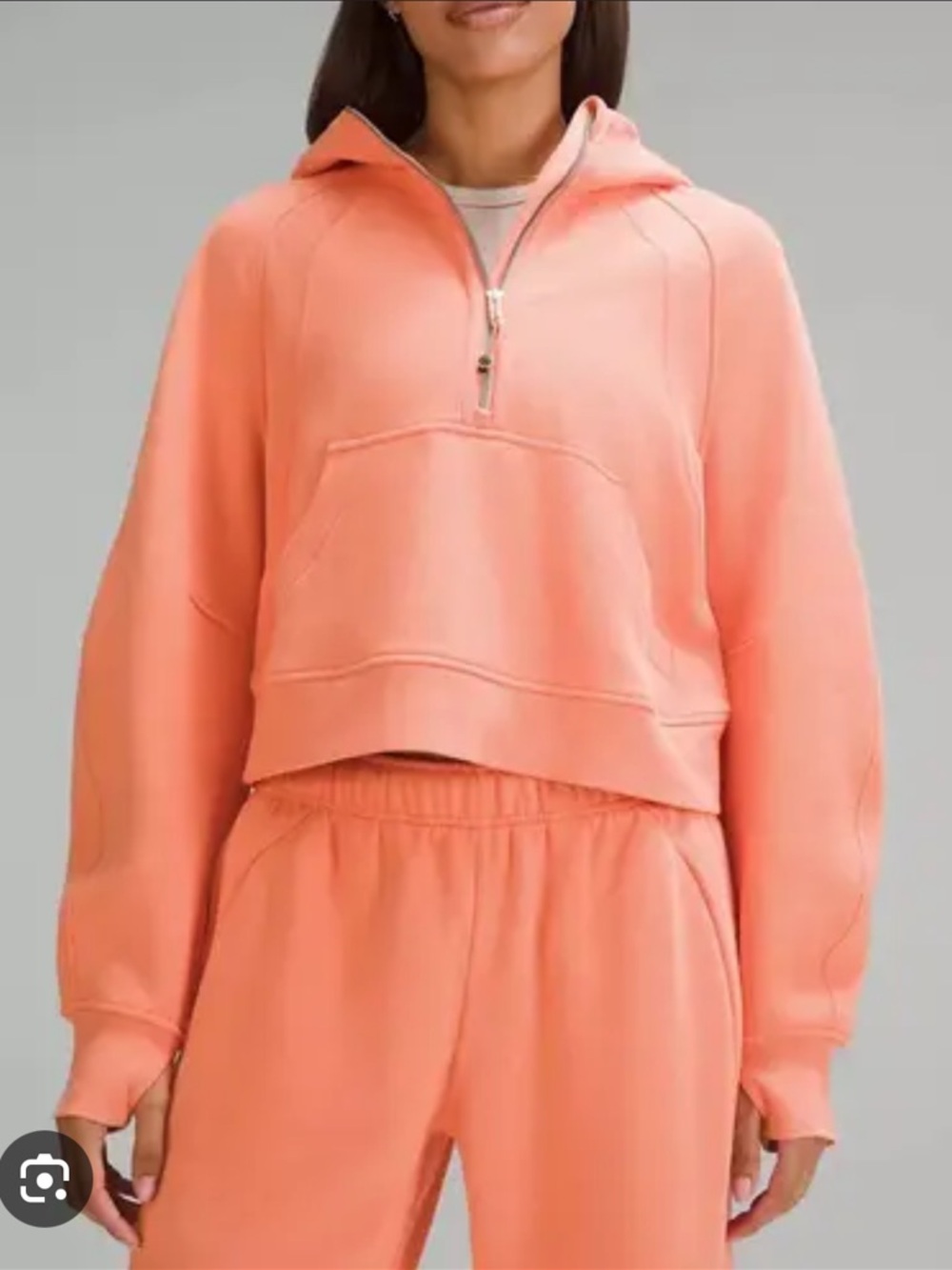 lululemon oversized scuba half zip coral kiss